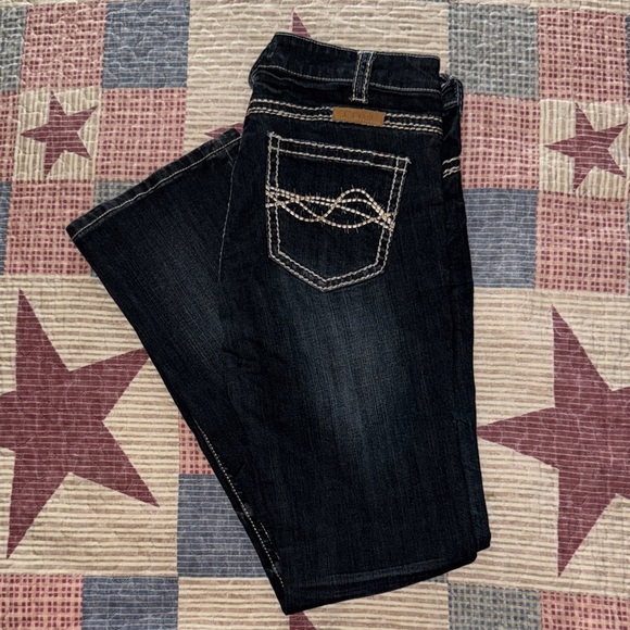Cowgirl Tuff Dark Blue Boot Cut Jeans - Picture 1 of 3